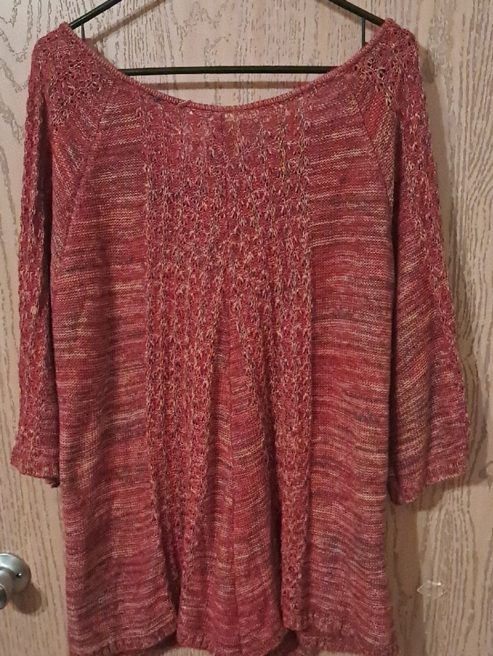 Faded Glory Marled Rust V-Neck Knit Tunic - Picture 7 of 7
